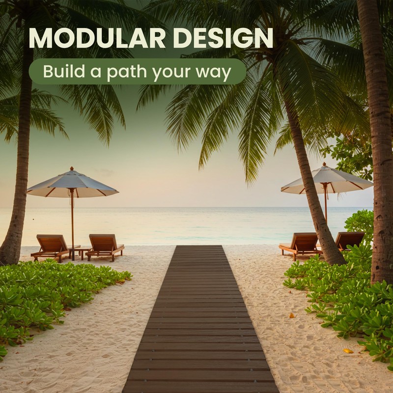 Yoopin 6' Wooden Garden Pathway, Outdoor Roll Out Straight Walkway