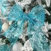 LIZLOVESS Teal Glitter Mesh Wired Ribbon 4" X 10 Yards