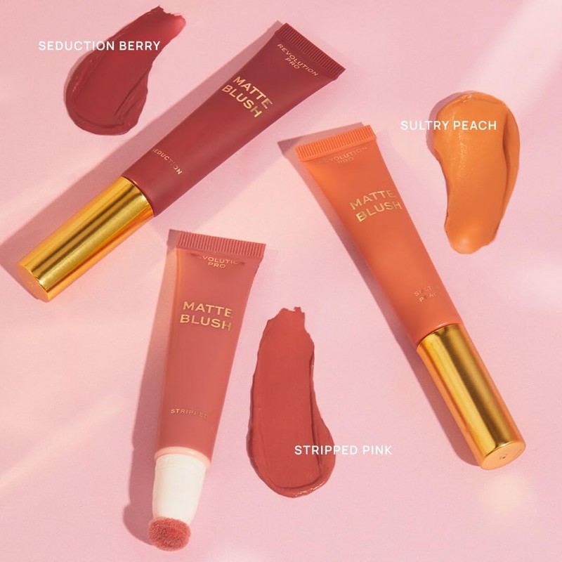Revolution Pro- Iconic Matte Cream Blush- Wand Stripped Pink |