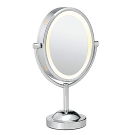 Conair Conair Lighted Makeup Mirror, LED Vanity Mirror, 1X/7X Magnifying Mirror, Double Sided, Corded in Polished Chrome