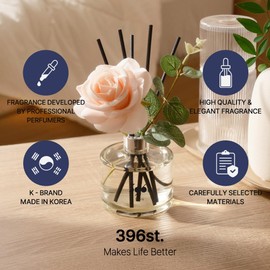 396 st. Rose Flower Reed Diffuser, Black Cherry, 200ml(6.7oz) / Reed Diffuser Sets, Home Fragrance, Scented Oils, Home & Bathroom Décor