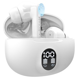 Beviliu Translation Earbuds Real Time, 144 Languages 4 Modes Translate Headphones, 3-in-1 Ai Translator Device for iOS&Android Wireless 5.4 Y113S (White)