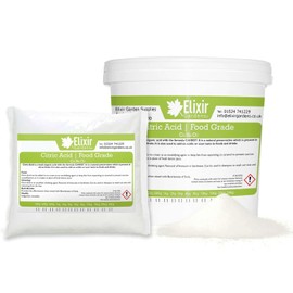 Elixir Gardens Citric Acid Fine Grade | 100% Anhydrous GMO Free | 250g - 25kg | Supplied in a Bag or Tub | 250g Bag