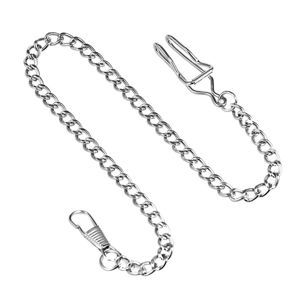 TREEWETO Pocket Watch Vest Chain 14.7 inch (37.5 cm) Silver
