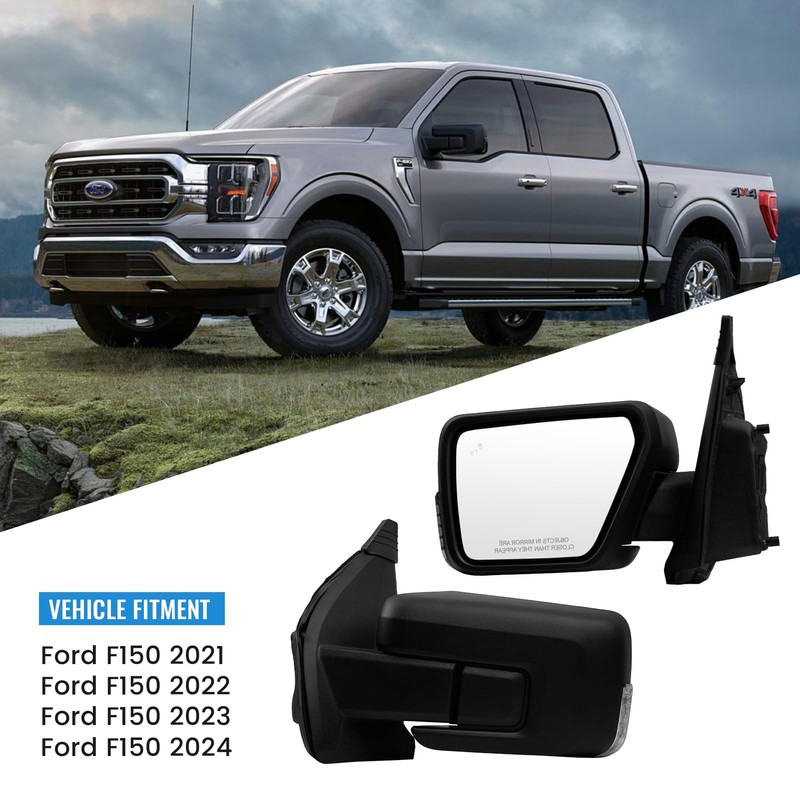 Driver Side Mirror Compatible with FORD F150 2021-2024, Power Heated