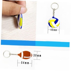 Gadpiparty Sports Ball Keychains 10pcs Set of Pvc Football Basketball Volleyball Beach Ball Keychain Decor Keyring Hanging Ornament