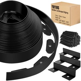 YUYIUS Landscape Edging - Garden Edging Border 40FT 2IN Tall with 60 Stakes, No Dig Lawn Edging for Landscaping for Garden Bed, Yard, 0.15" Thick Flower Bed Border Edging with Connector for Outdoor