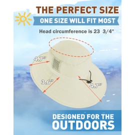Tirrinia Large Boonie Cap for Women, Sun Protection Extra Wide Hard Brim Sun Hat, Fishing Safari Hiking Cap for Outdoor Adventures