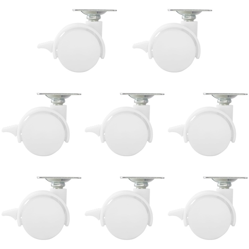 8 PCS Universal Swivel Casters with Brakes – 360° Rotating