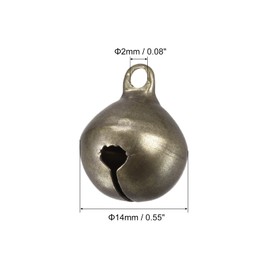 sourcing map Jingle Bells, 14mm 12pcs Small Bells for Craft DIY Christmas Decoration, Bronze Tone