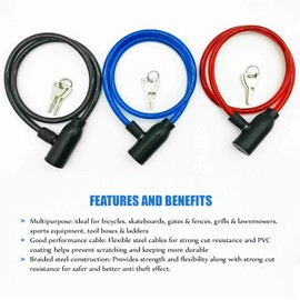 Max Limit Cable Bike Lock (Blue)