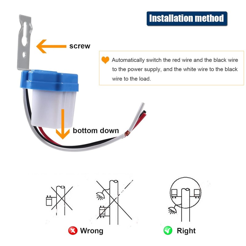 4PCS AC DC 24V 10A Automatic Photocell Switch Auto On