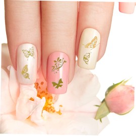 minkissy 2sets Creative Nail Art Decals Butterfly Nail Decals for Family Friends 12sheets*2