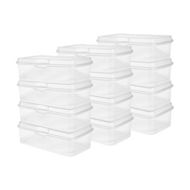 Sterilite 12-Pack FlipTop Stackable Rectangular Storage Bin with Hinging Lid, Clear