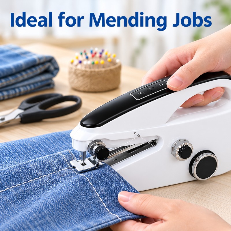 Handheld Sewing Machine for Quick Mending – 2-Speed Electric Single-Thread