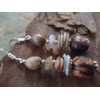 ♥ Material mix earrings ♥ Seeds, stone, mother of pearl