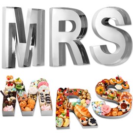 Mifoci 13.7" MRS Cardboard Letter Set for Charcuterie Wedding Party and Anniversary Fillable Paper Mache Chocolate Candy(Silver)