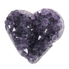 mookaitedecor Natürliche Amethyst Druse Herzform Kristall Drusensegment, Rohstein Herz Stein Mineralien Heilsteine für Meditation und Dekoration, 0.44-0.66 LB