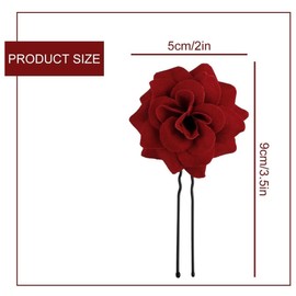 BOBOZHONG Rose Hair Clip,6 Pieces Red Rose Floral Clips Flower Hairpin Rose Flower Hair Accessories U Shaped Bridal Head Pins Sticks Wedding Bridesmaids for Party Wedding Handmade Bridal Accessory