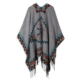 Urban GoCo Women's Poncho, Stole, Bohemian Tassel Scarf -