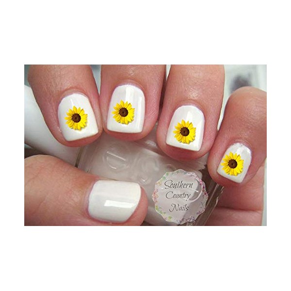 Sunflower Flower Design Nail Art Decals