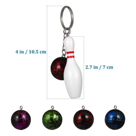 Puff Ball Keychain 10Pcs Bowling Ball and Pin Keychain Mini Bowling Ball Keyring Sports Keychain Christmas Goodie Bag Fillers Carnival Reward for Kids Bowling Party Favors