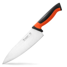 Humbee 8-Inch Chef Knife, NSF Certified Razor-Sharp High Carbon Stainless Steel Blade – Ergonomic Color Coded Handle, Non-Slip Grip Kitchen Knife, DT-10 Series, Orange