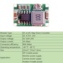 DC-DC Step Down Converter 4.75-23V to 1-17V 3A Buck Converter Mini 360 LAOMAO Adjustable Voltage Regulator Power Supply Module (Pack of 6)