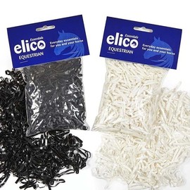 Elico Equestrian Silicon Braiding Bands, Black and White, Horse Mane and Tail Bands (Black)