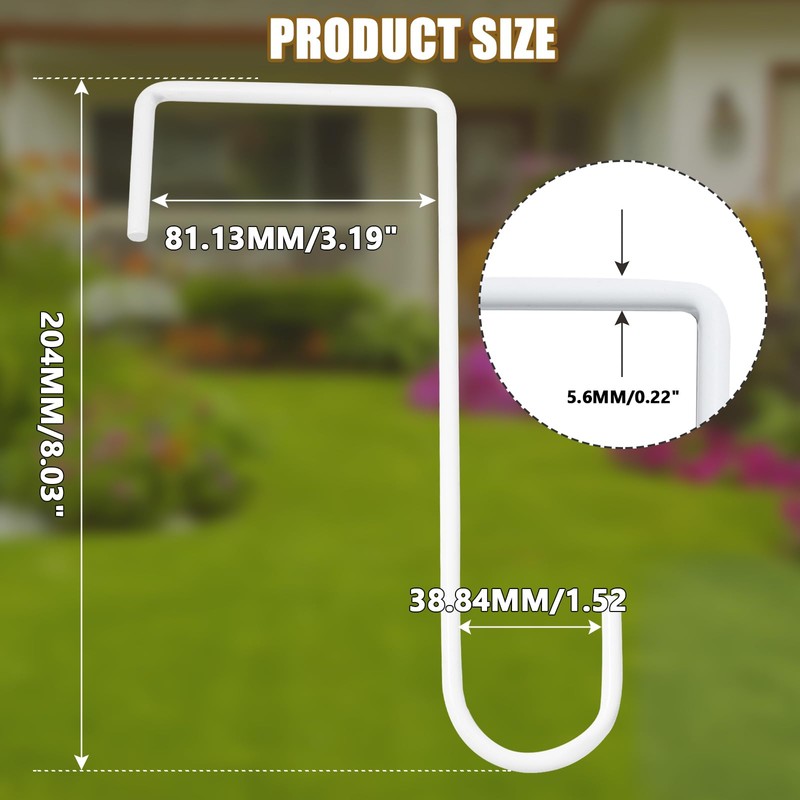Uenhoy 8 Pack Vinyl Fence Hooks 3 x 8 Inches,
