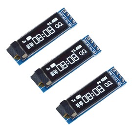 Pack of 3 0.91 Inch OLED LCD Display Module Screen Tiny Module IIC 128 x 32 LCD Display Device Compatible with Arduino and Other Microcontollers, 3.3 V White