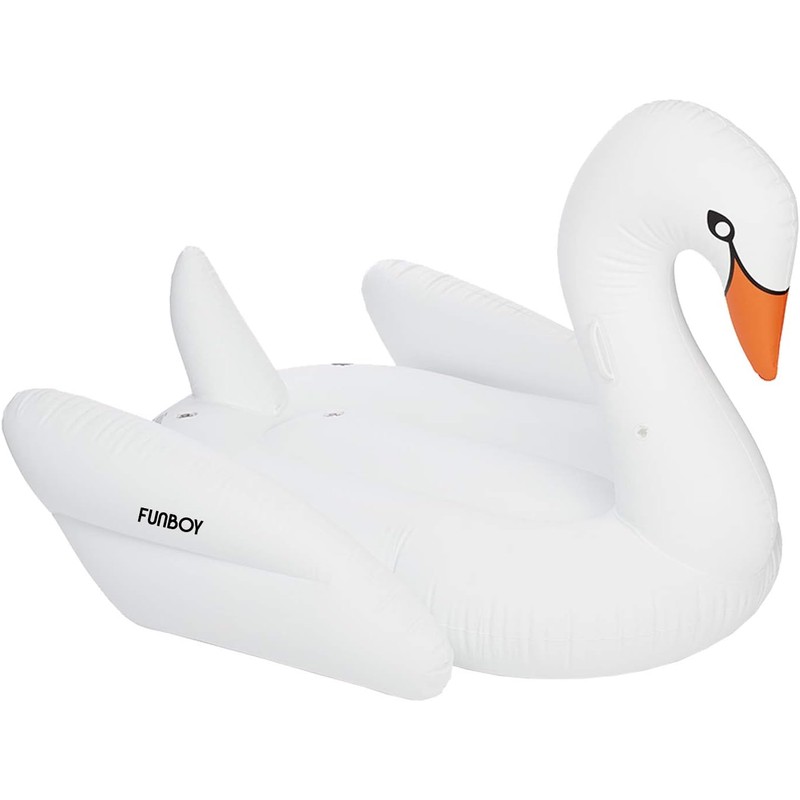 FUNBOY Giant Inflatable Swan Pool Float, Luxury Float for Summer