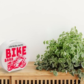 Bike Bank Money Box in Red on the Theme of Motorcycle Buying and Motorcycling Beautiful Money Box Gift for Money Foxes Who Like a Biker's Dreams or Fulfil Their Own Dream