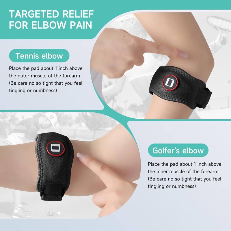 Domaste Tennis Elbow Brace for Women & Men, Adjustable Golfer