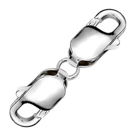 DIY925 Base Clasp Double Lobster Clasp 25 mm 925 Sterling Silver Nickel-Free Interchangeable Clasp for Bracelets and Chains