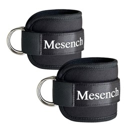 Ankle Straps for Cable Machine Attachments - Gym Ankle Cuff for Kickbacks, Booty Workouts - Ideal for Leg Extensions, Glute Exercises, and Full-Body Workouts - Suitable for Men & Women (Pair, Black)