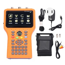 Satellite Finder V8 Finder Pro Satellite Meter with 4.3 Inch Screen, Spectrum Analyzer, Function for DVB S2X, S2, S (US Plug 100‑240V)