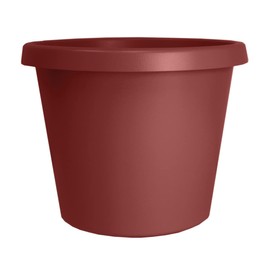 The HC Companies 12 Inch Round Prima Planter - Plastic Plant Pot with Rolled Rim for Indoor Outdoor Plants Flowers Herbs, Marsala