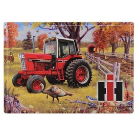 International Harvester IH Farmall 1086 Cab Tractor with Wildlife Embossed Metal Sign, 16.75in x 12in 42003
