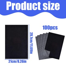 NHQZ 100 Sheets Transfer Paper, Tracing Paper, Blue Paper for Writing, Graphite Paper, A4, Tracing Paper, for Paper, Wood, Canvas, Ceramic, 21 x 29.7 cm (Black)