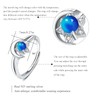 CUOKA MIRACLE Moonstone Silver 925 Moon and Star Ring Adjustable