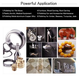 Hyber&Cara Polishing Wheel, 8 Pcs Cotton Buffing Wheel Pad Mop for Metal Aluminum/Steel/Chrome/Alloy Wood Plastic Glass Ceramic, Cone/Column/Dome/Disc Drill Buffer Attachment with 1/4" Shank