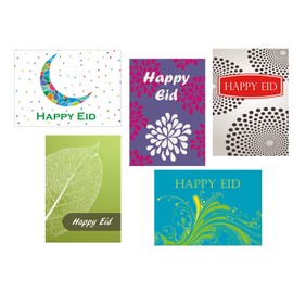 Zaffron Shop Contermporary Happy Eid Greeting Cards (Pack of 20 Mixed)