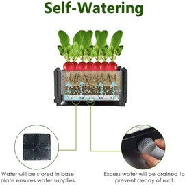 GRAFFY Set of 4 Raised Garden Bed Kits, Elevated Garden Beds with Self-Watering Design, Raised Garden Boxes for Flowers Vegetables and Herbs, Planting Box Container for Patio Yard Balcony (White)