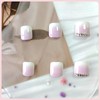 NATOSU 24 Pieces Short Press-on False Toe Nails Square Shape