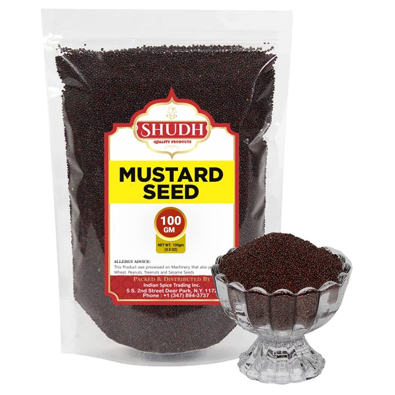 SHUDH BLACK MUSTARD SEEDS 3.5 oz | 100GM | Whole