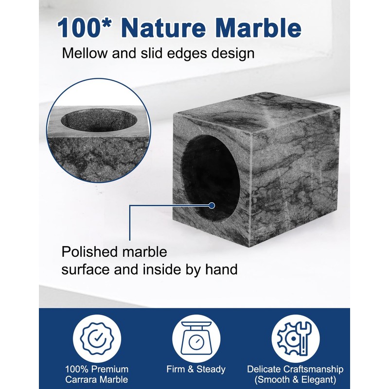 CABALAY Marble Pencil Pen Holder for Desk, Multi-Functional Pen Cup