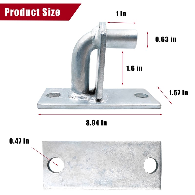 2 Pack Wall Mount Gate Hinges, Heavy Duty Farm Gate