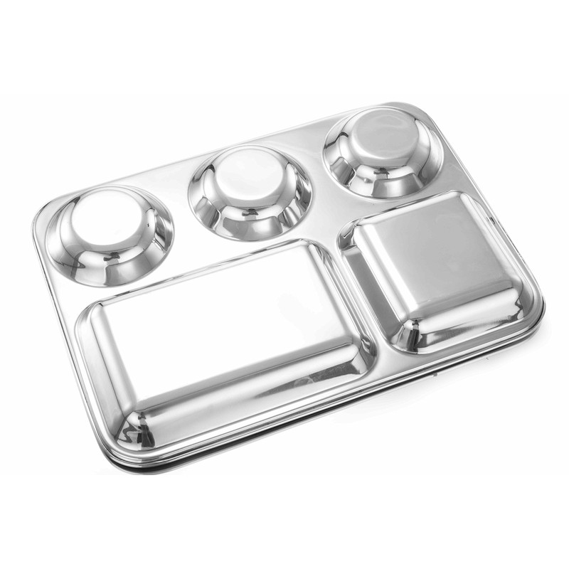 Expresso 5 in1 Stainless Steel Round Extra Deep Compartment Divided