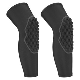 PATIKIL Youth Knee Pads, 2Pack Crashpad Compression Sleeve Protective Basketball Guard Pads for Sports Baseball Football Volleyball, Black, YM